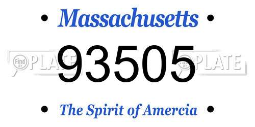93505 Massachusetts License Plate
