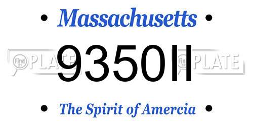 9350II Massachusetts License Plate