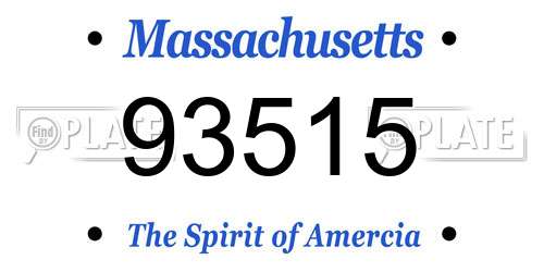 93515 Massachusetts License Plate