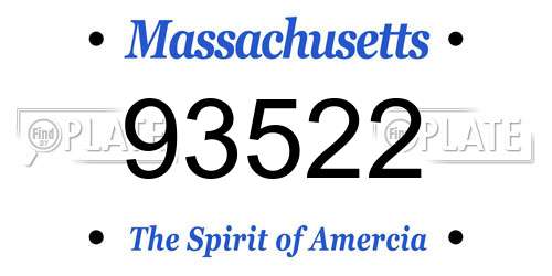 93522 Massachusetts License Plate