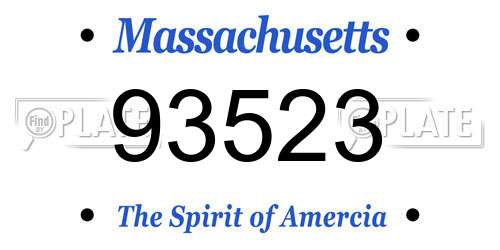93523 Massachusetts License Plate