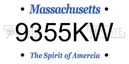 9355KW Massachusetts License Plate