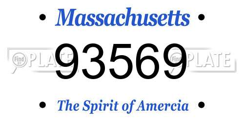 93569 Massachusetts License Plate