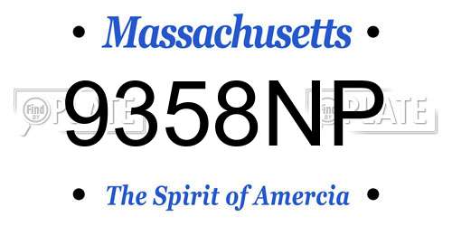 9358NP Massachusetts License Plate