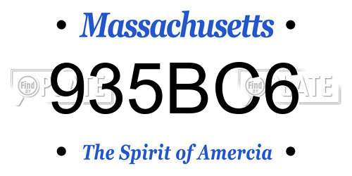 935BC6 Massachusetts License Plate
