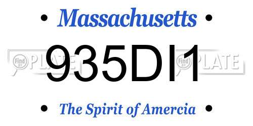 935DI1 Massachusetts License Plate