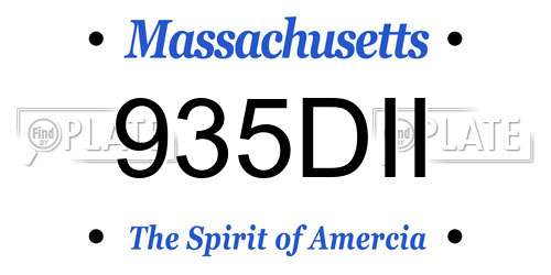 935DII Massachusetts License Plate
