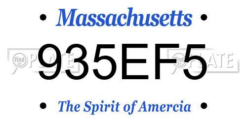 935EF5 Massachusetts License Plate