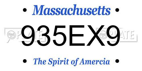 935EX9 Massachusetts License Plate