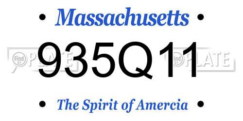 935Q11 Massachusetts License Plate