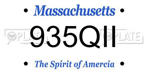 935QII Massachusetts License Plate