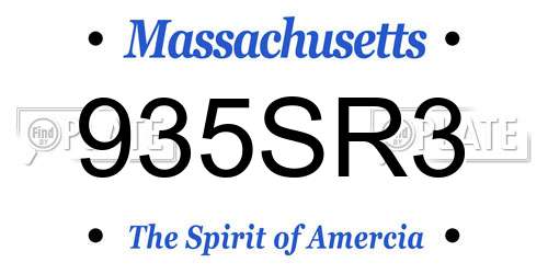 935SR3 Massachusetts License Plate