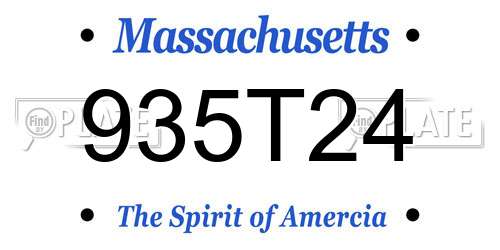 935T24 Massachusetts License Plate
