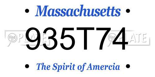 935T74 Massachusetts License Plate