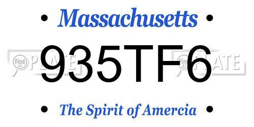 935TF6 Massachusetts License Plate