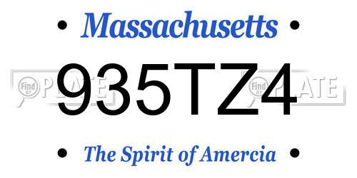 935TZ4 Massachusetts License Plate