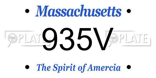 935V Massachusetts License Plate