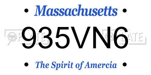 935VN6 Massachusetts License Plate