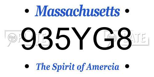 935YG8 Massachusetts License Plate