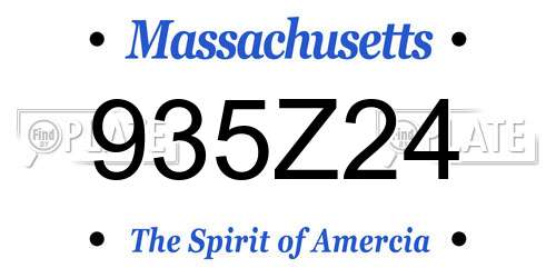 935Z24 Massachusetts License Plate