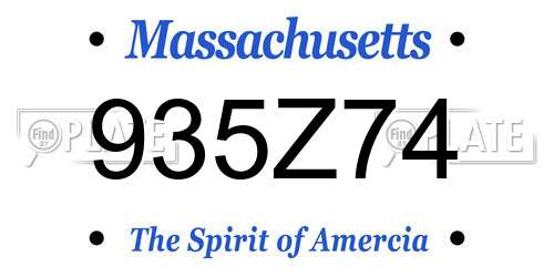 935Z74 Massachusetts License Plate