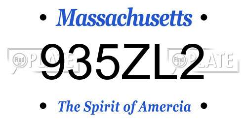 935ZL2 Massachusetts License Plate