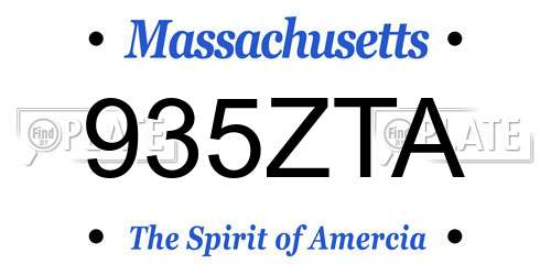 935ZTA Massachusetts License Plate