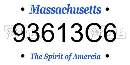 93613C6 Massachusetts License Plate