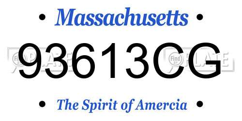 93613CG Massachusetts License Plate