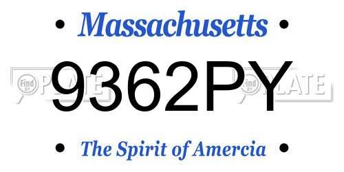 9362PY Massachusetts License Plate