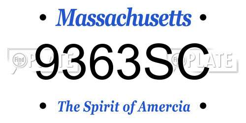 9363SC Massachusetts License Plate