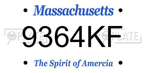 9364KF Massachusetts License Plate