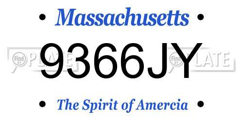 9366JY Massachusetts License Plate