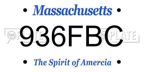 936FBC Massachusetts License Plate