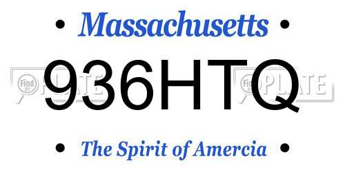 936HTQ Massachusetts License Plate