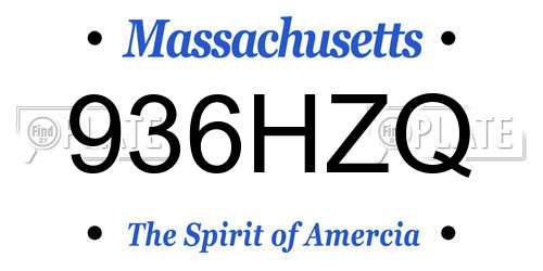 936HZQ Massachusetts License Plate
