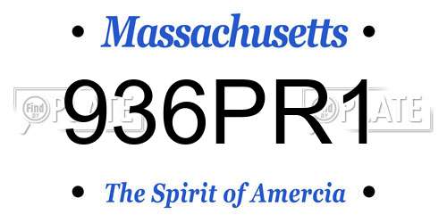 936PR1 Massachusetts License Plate