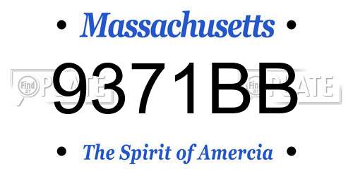 9371BB Massachusetts License Plate