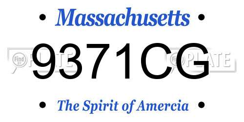 9371CG Massachusetts License Plate