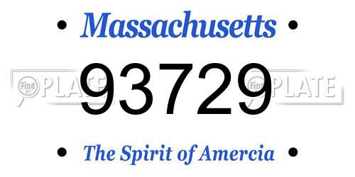 93729 Massachusetts License Plate