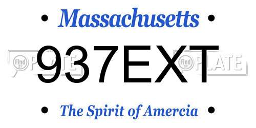 937EXT Massachusetts License Plate