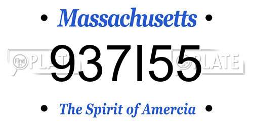 937I55 Massachusetts License Plate