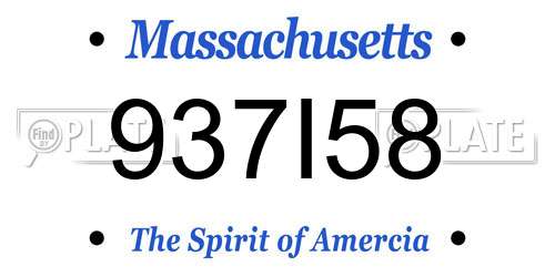 937I58 Massachusetts License Plate