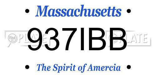 937IBB Massachusetts License Plate
