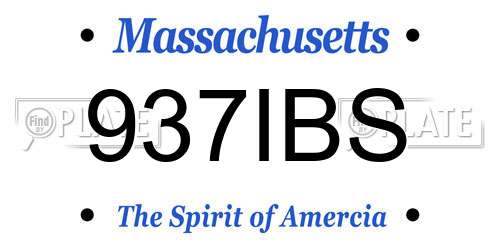937IBS Massachusetts License Plate