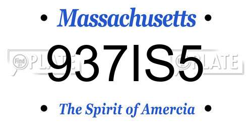 937IS5 Massachusetts License Plate