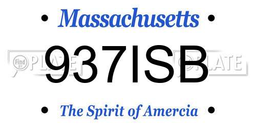937ISB Massachusetts License Plate