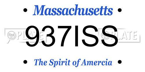 937ISS Massachusetts License Plate