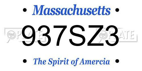 937SZ3 Massachusetts License Plate