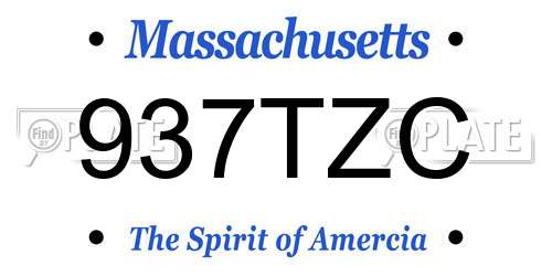 937TZC Massachusetts License Plate